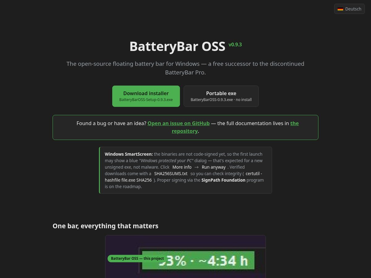Landing-page snapshot of batterybaross.com
