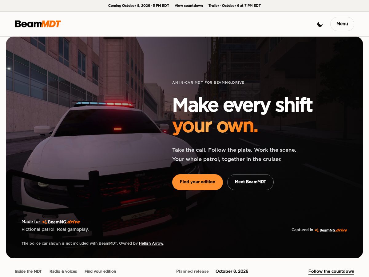 Landing-page snapshot of beammdt.com