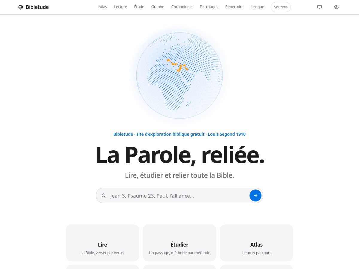 Landing-page snapshot of bibletude.com