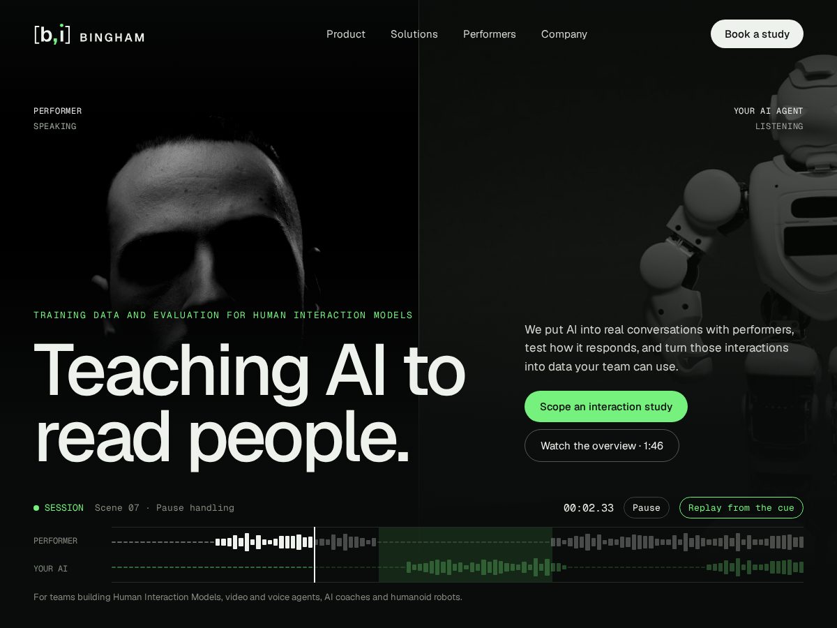 Landing-page snapshot of binghamintelligence.com