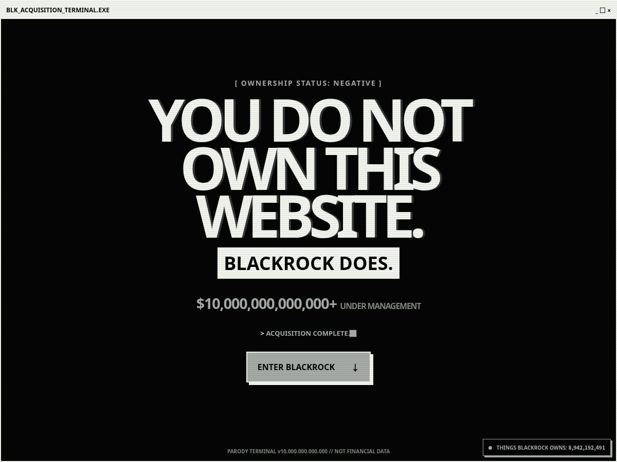 Landing-page snapshot of blackrockownsall.fun