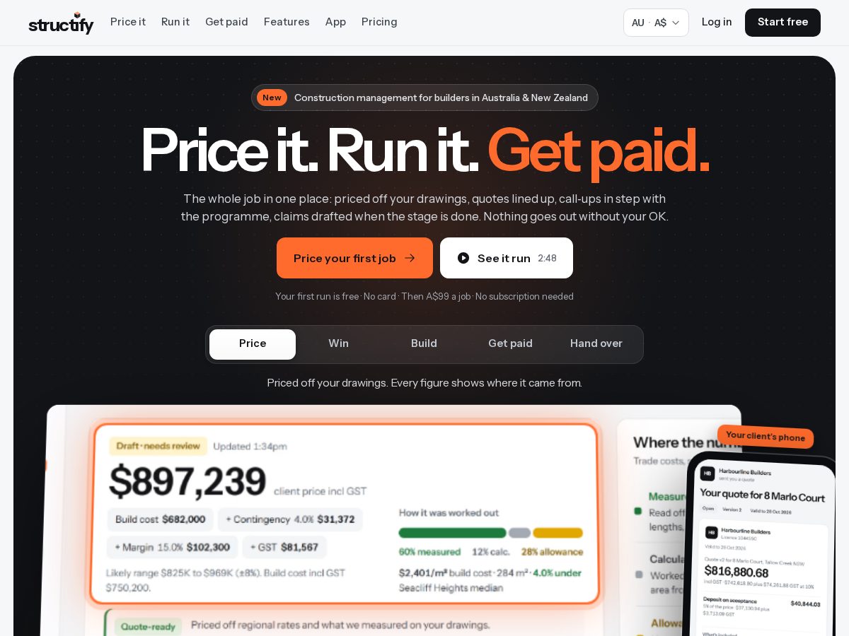 Landing-page snapshot of buildwithstructify.com