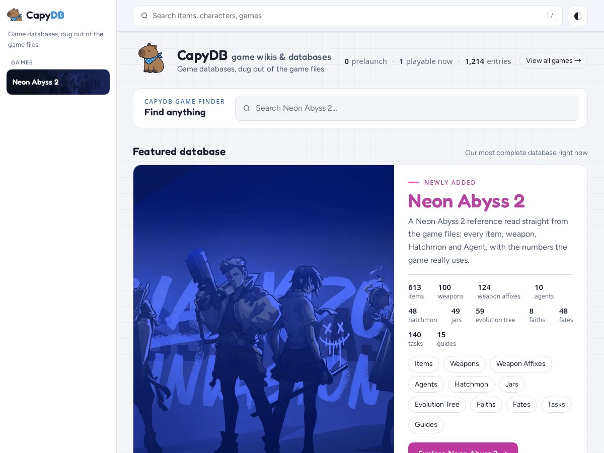 Landing-page snapshot of capydb.com