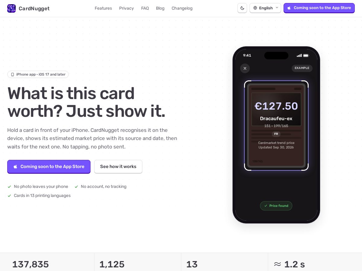 Landing-page snapshot of cardnugget.com