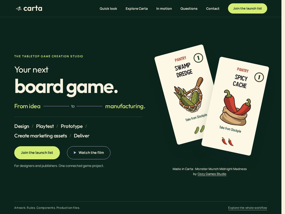 Landing-page snapshot of carta-tools.com