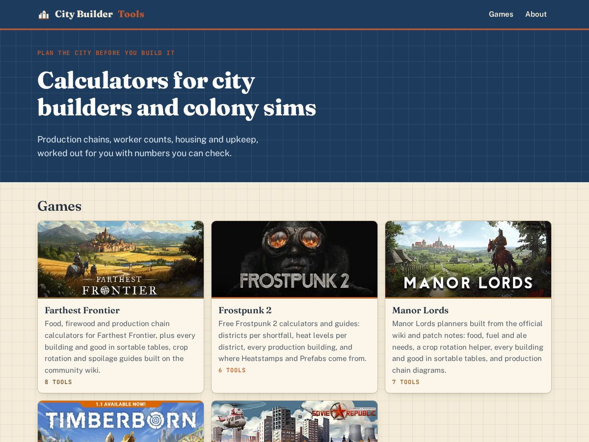Landing-page snapshot of citybuildertools.com