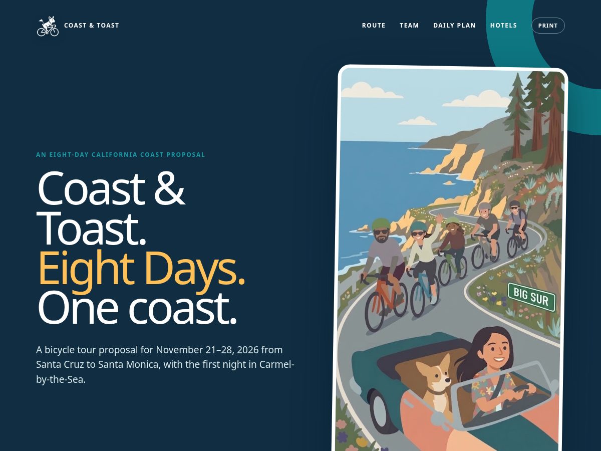 Landing-page snapshot of coast-to-toast.com