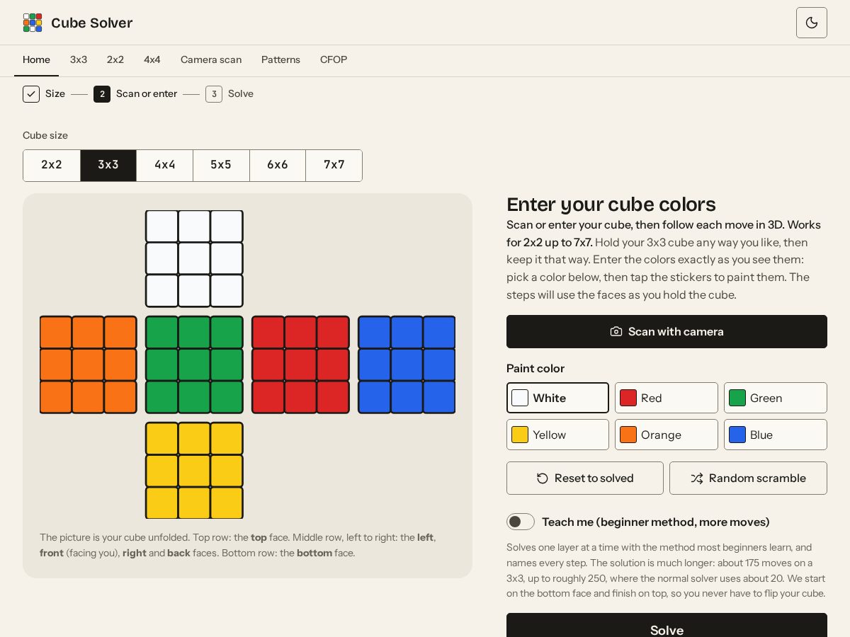 Landing-page snapshot of cubesolveronline.com