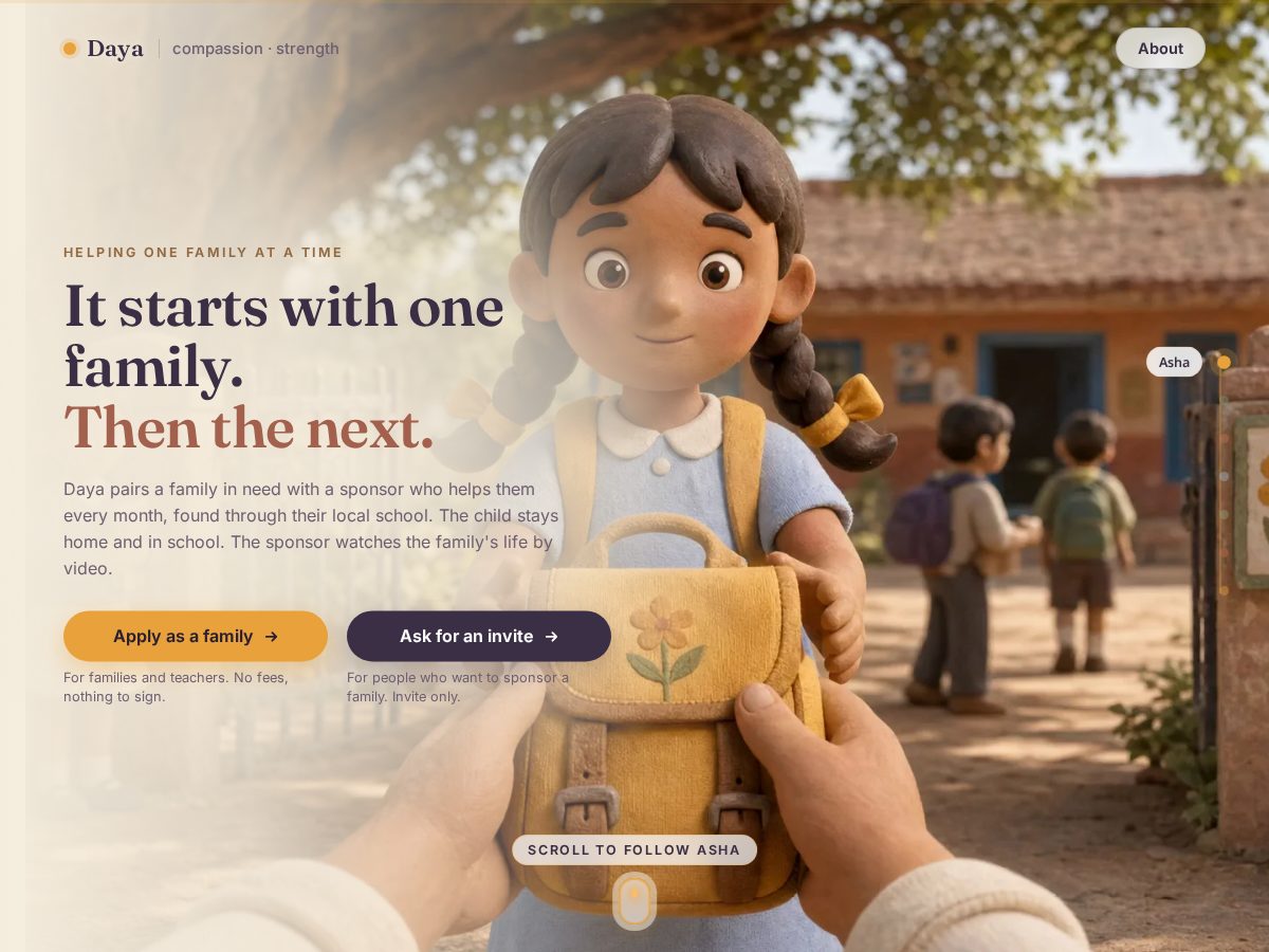 Landing-page snapshot of daya.foundation