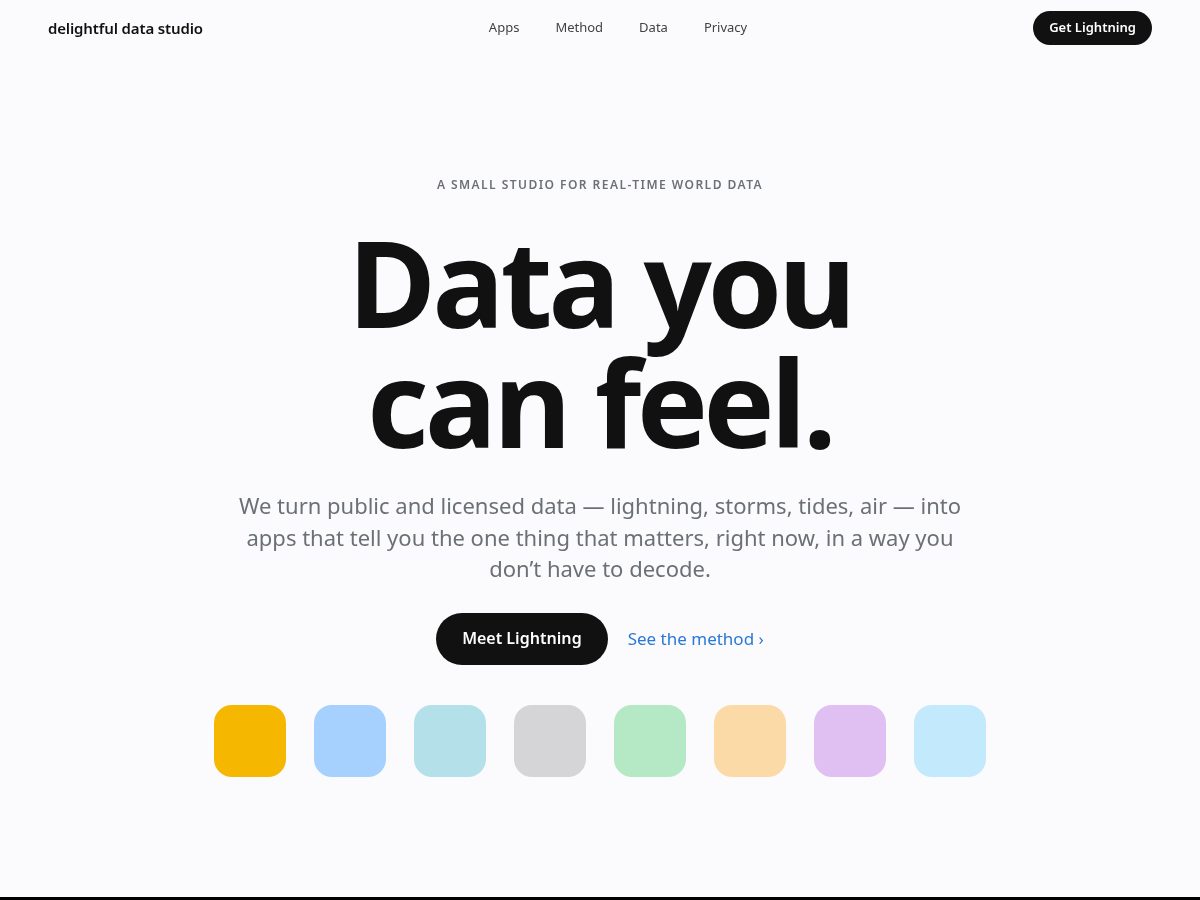 Landing-page snapshot of delightfuldata.studio