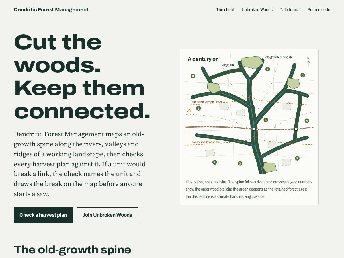 Landing-page snapshot of dendriticforest.com