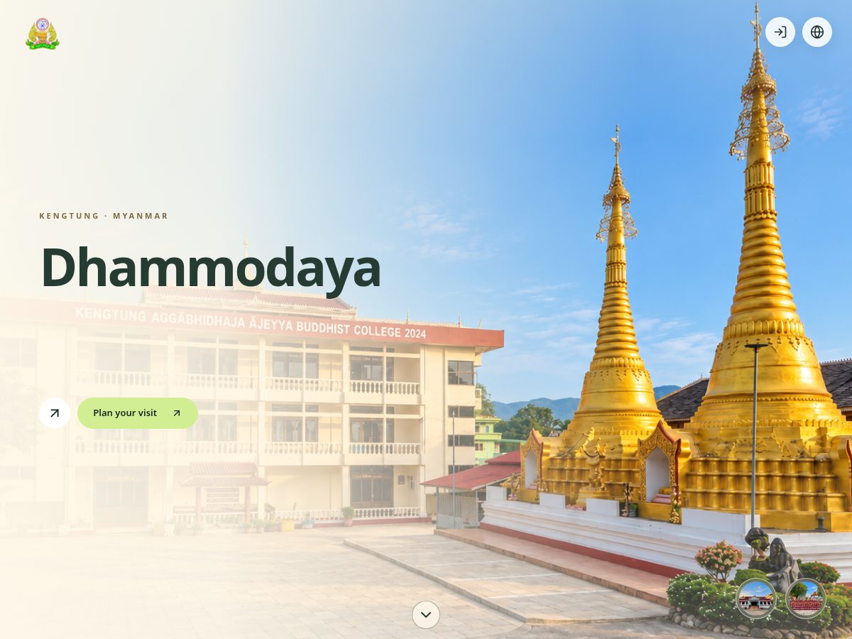 Landing-page snapshot of dhammodaya.com