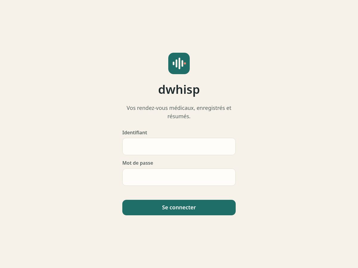 Landing-page snapshot of dwhisp.com