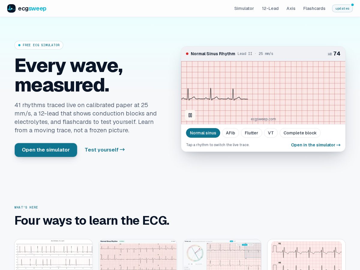 Landing-page snapshot of ecgsweep.com