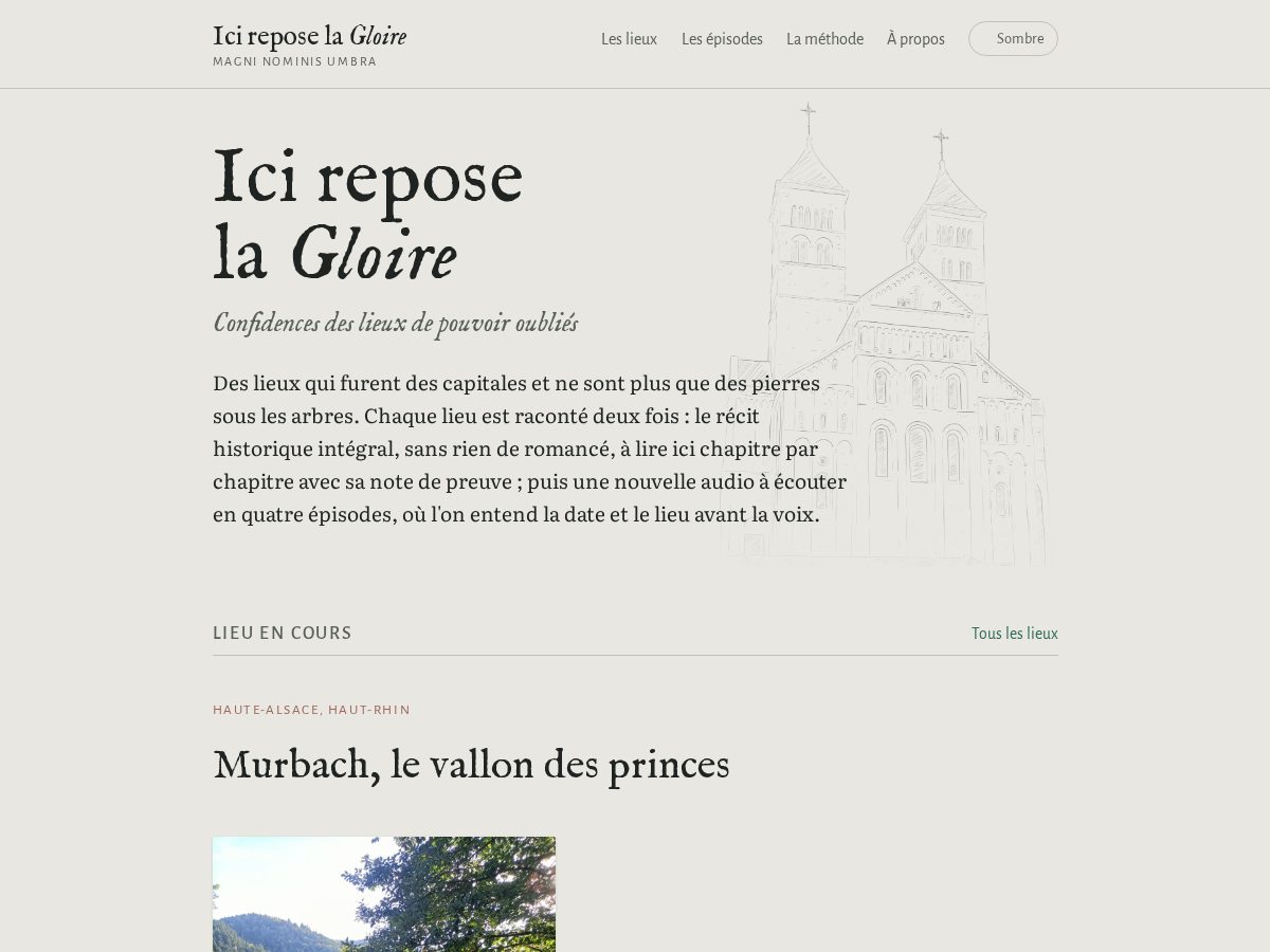 Landing-page snapshot of echosdusilence.com