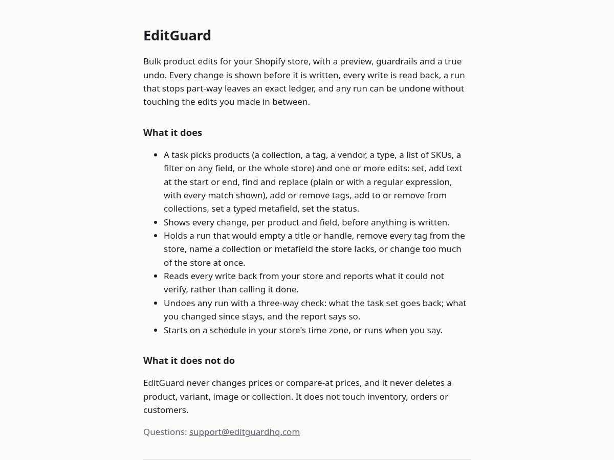 Landing-page snapshot of editguardhq.com