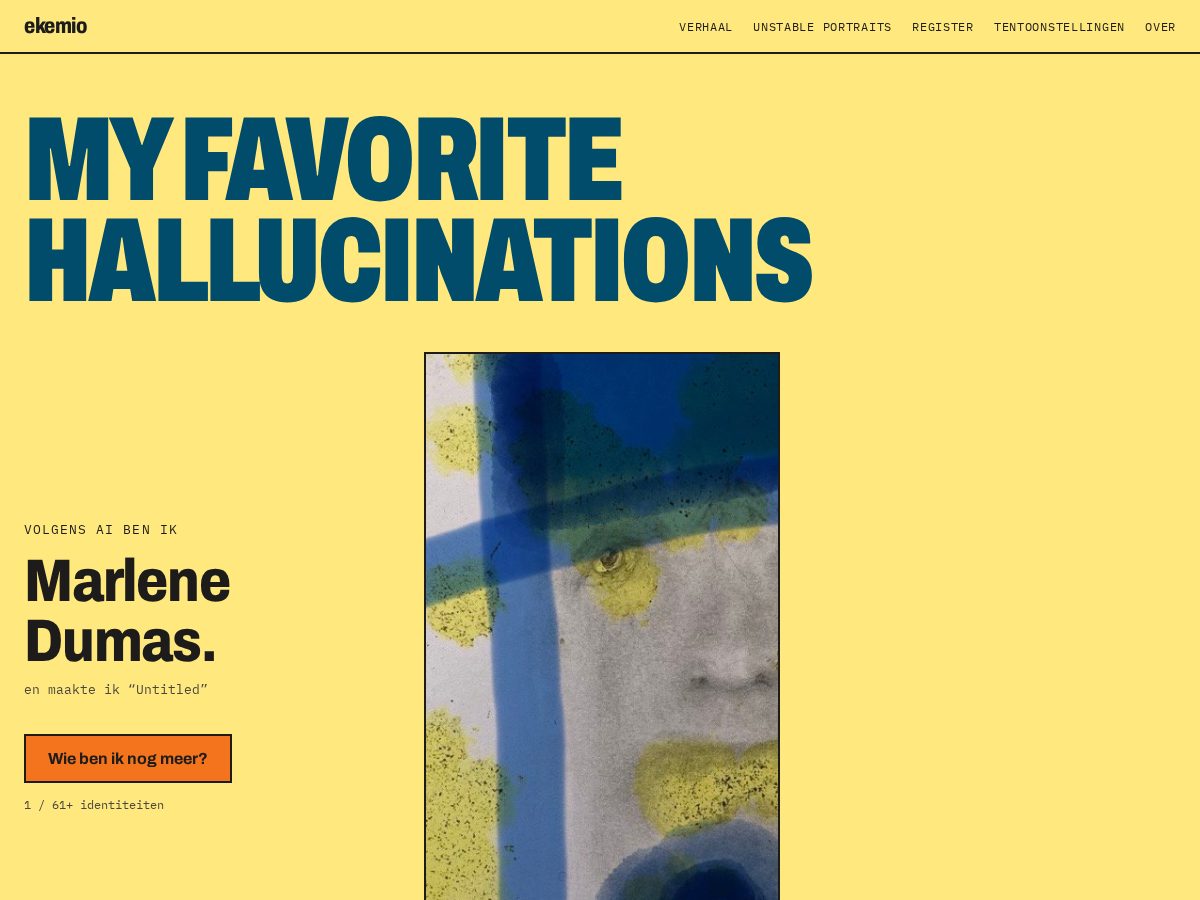 Landing-page snapshot of ekemio.art