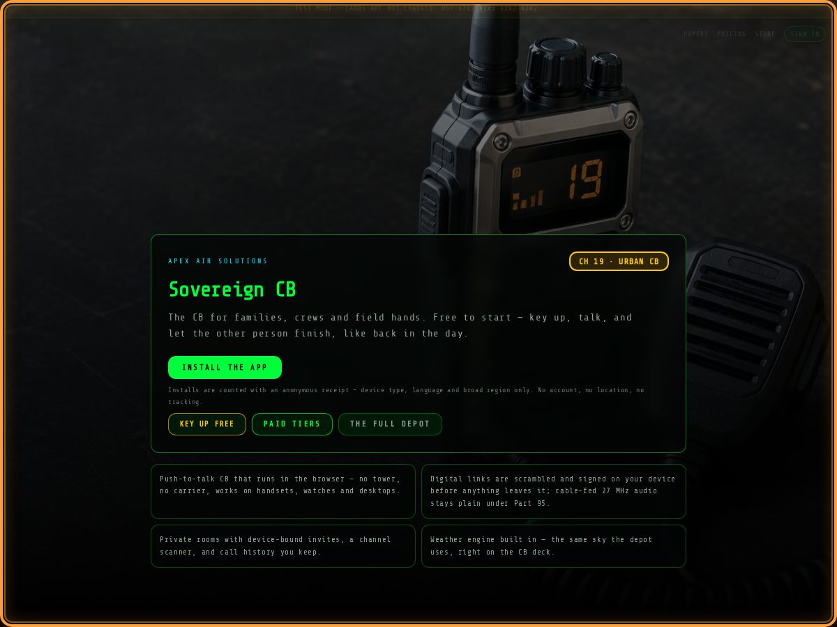 Landing-page snapshot of encryptedcb.com