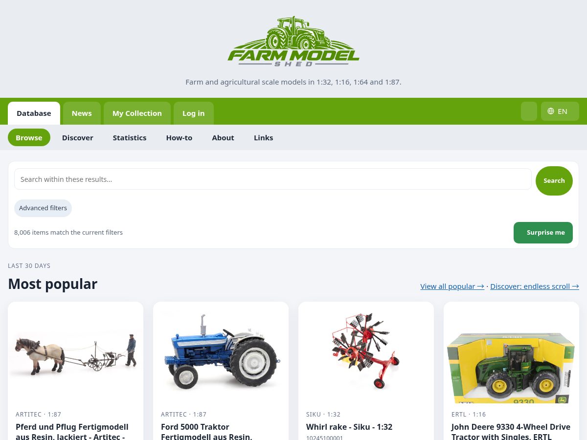 Landing-page snapshot of farmmodelshed.com