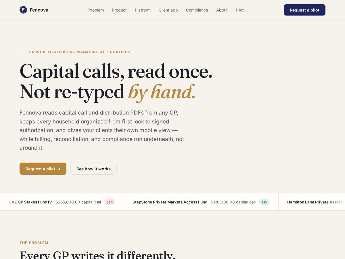 Landing-page snapshot of fennovacapital.com