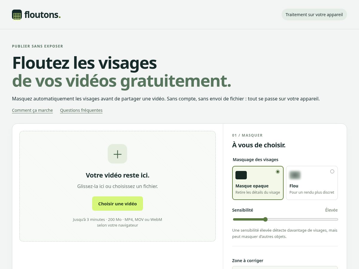 Landing-page snapshot of floutons.com