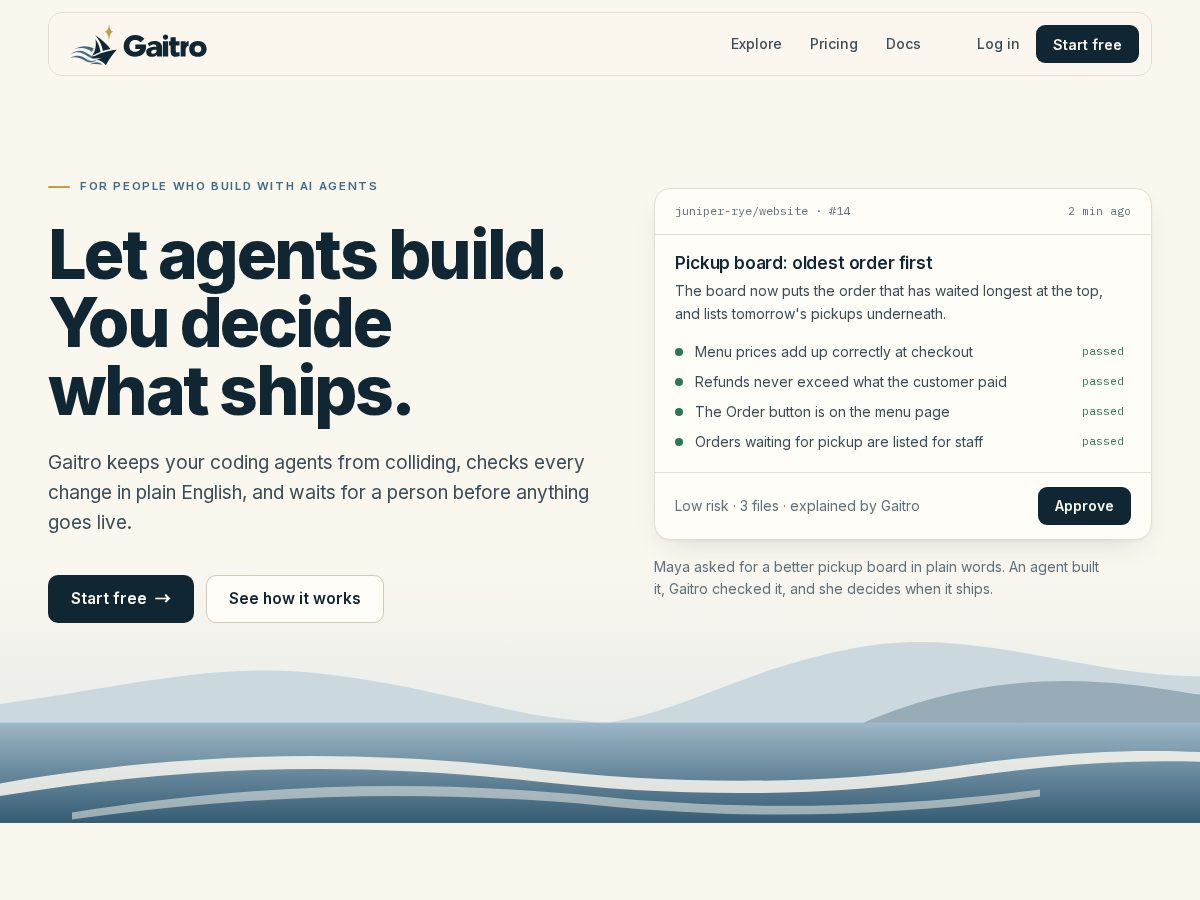 Landing-page snapshot of gaitro.com