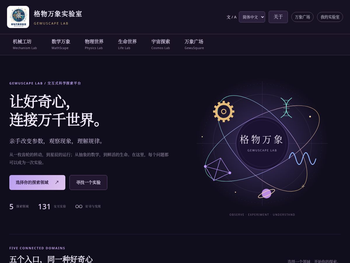 Landing-page snapshot of gewuscapelab.com