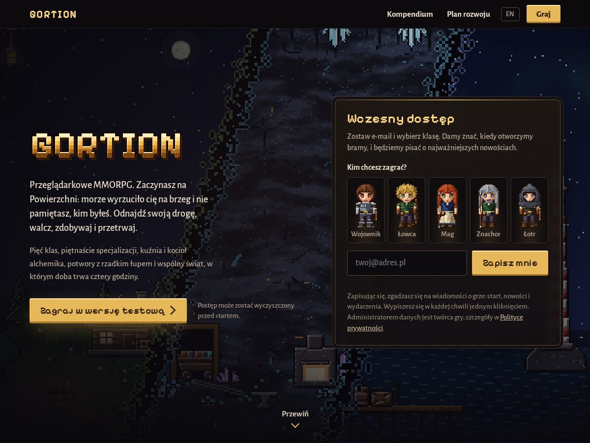 Landing-page snapshot of gortion.com