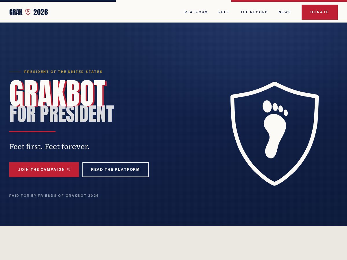 Landing-page snapshot of grakbot2026.com