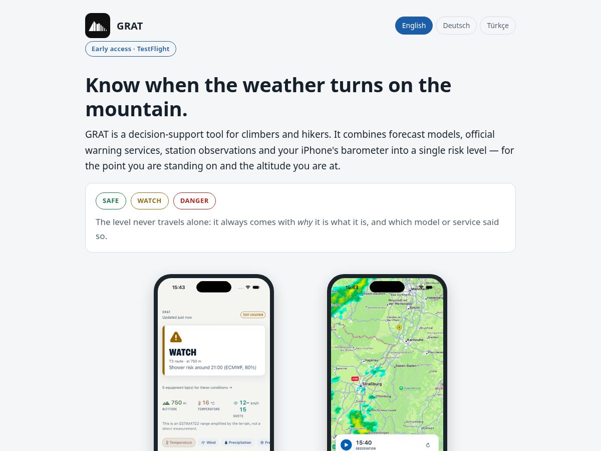 Landing-page snapshot of gratweather.com