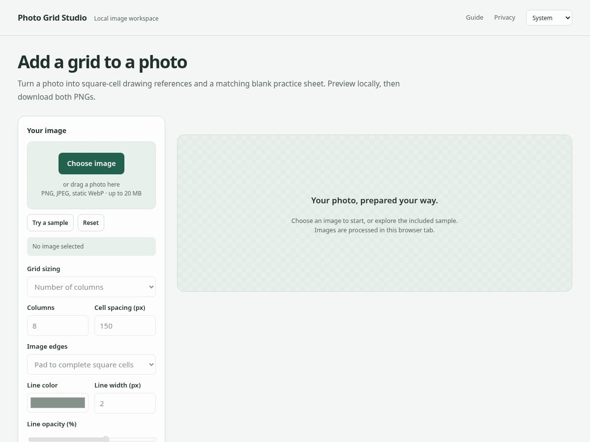 Landing-page snapshot of gridonphoto.cyou