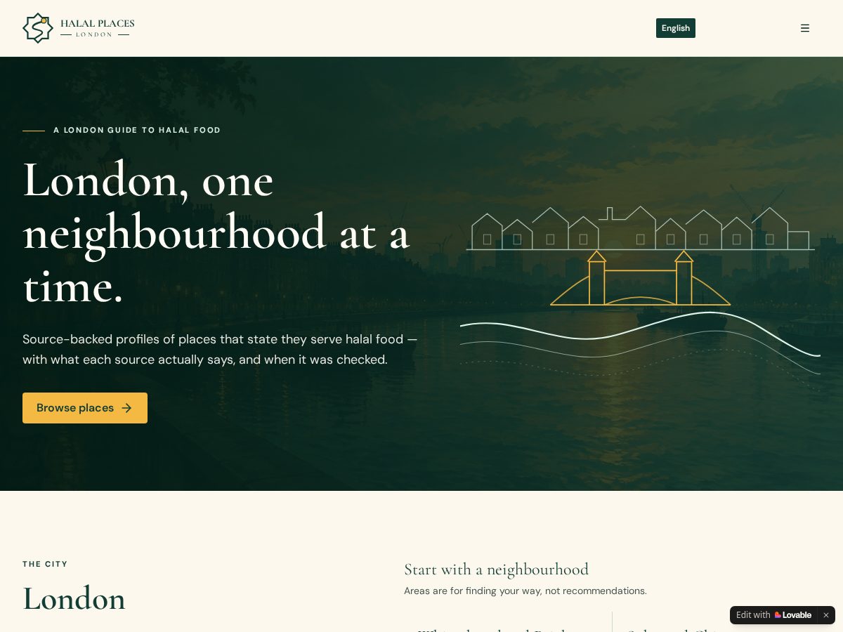 Landing-page snapshot of halalplaceslondon.com