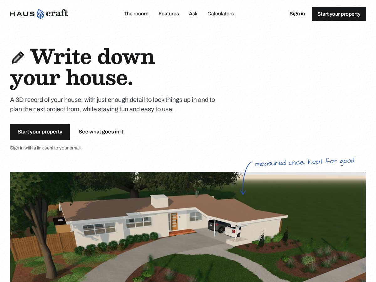 Landing-page snapshot of hauscraftai.com