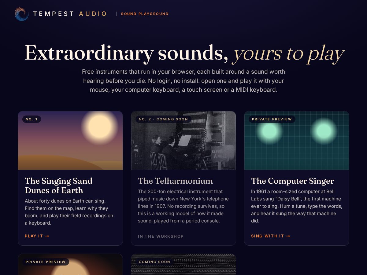 Landing-page snapshot of hearit.now
