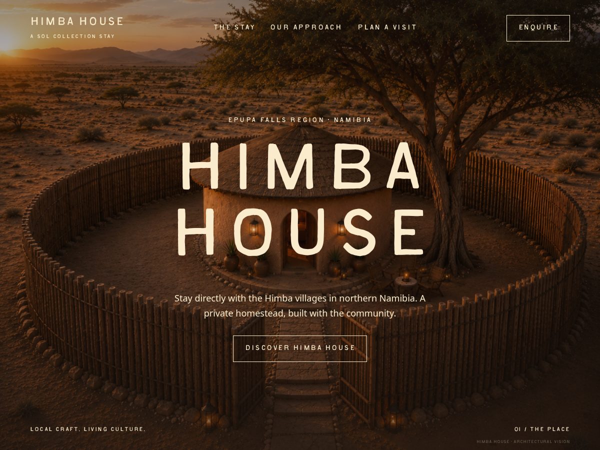 Landing-page snapshot of himbahouse.com