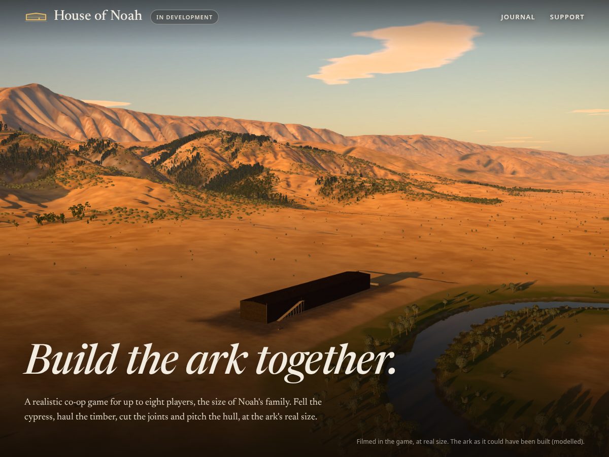 Landing-page snapshot of houseofnoahgame.com