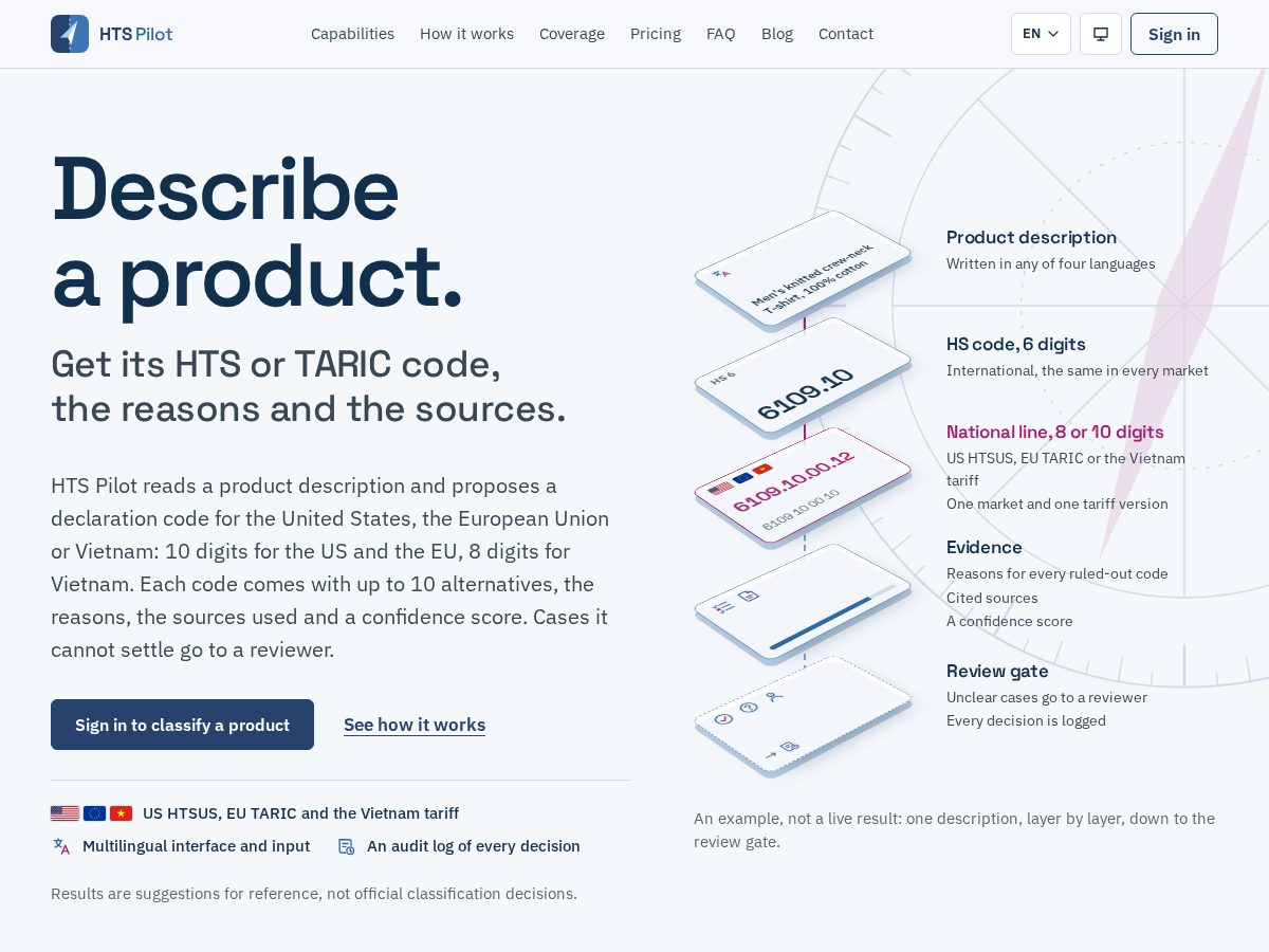 Landing-page snapshot of htspilot.com