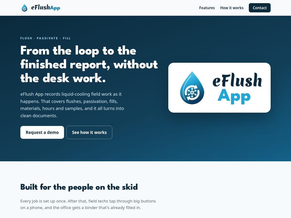 Landing-page snapshot of hxflush.com