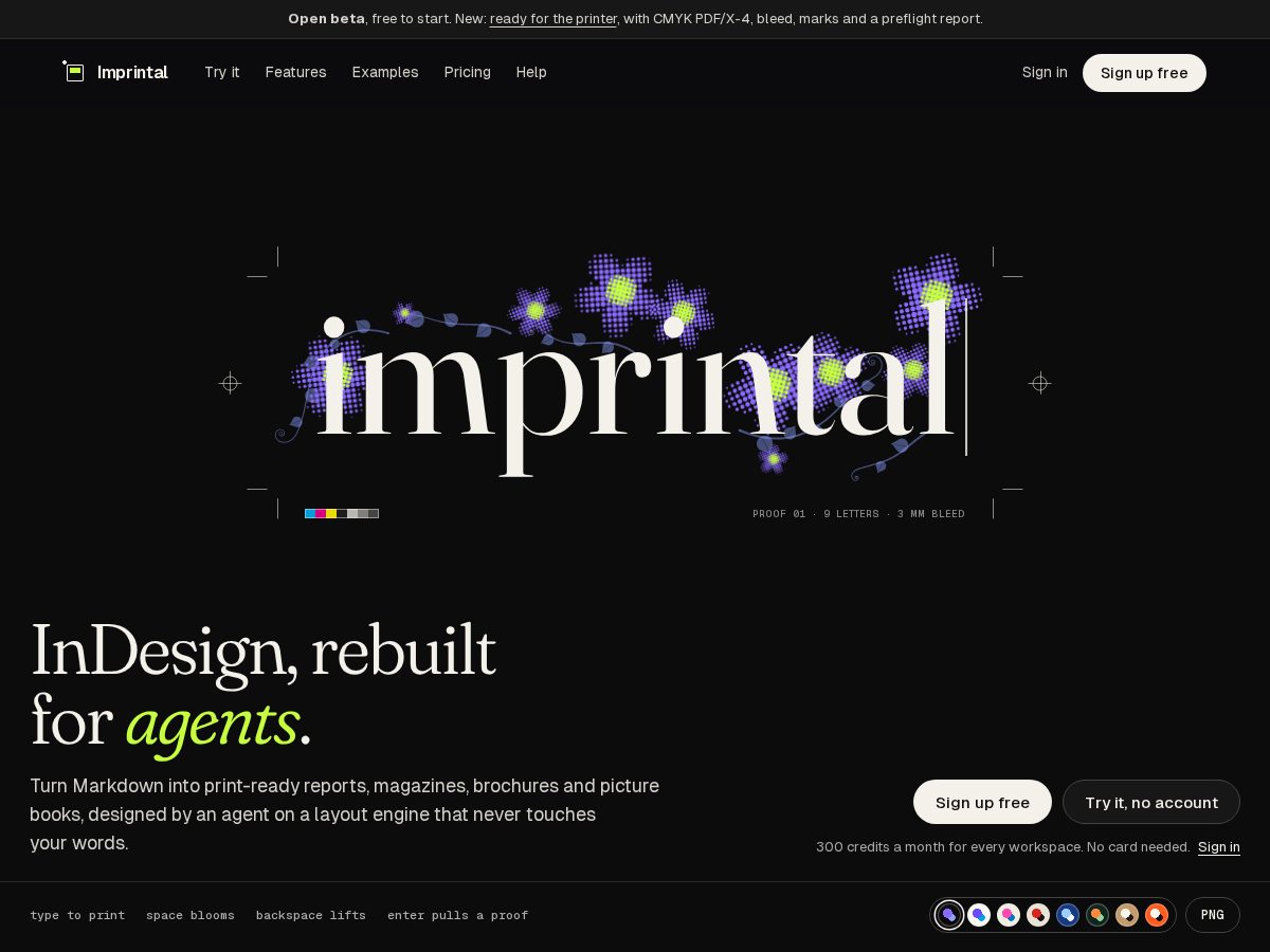 Landing-page snapshot of imprintal.com