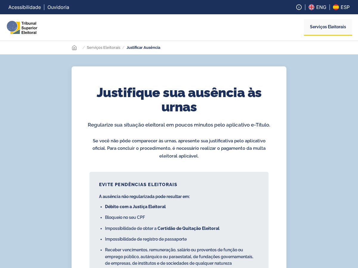 Landing-page snapshot of justificativabrasil.site