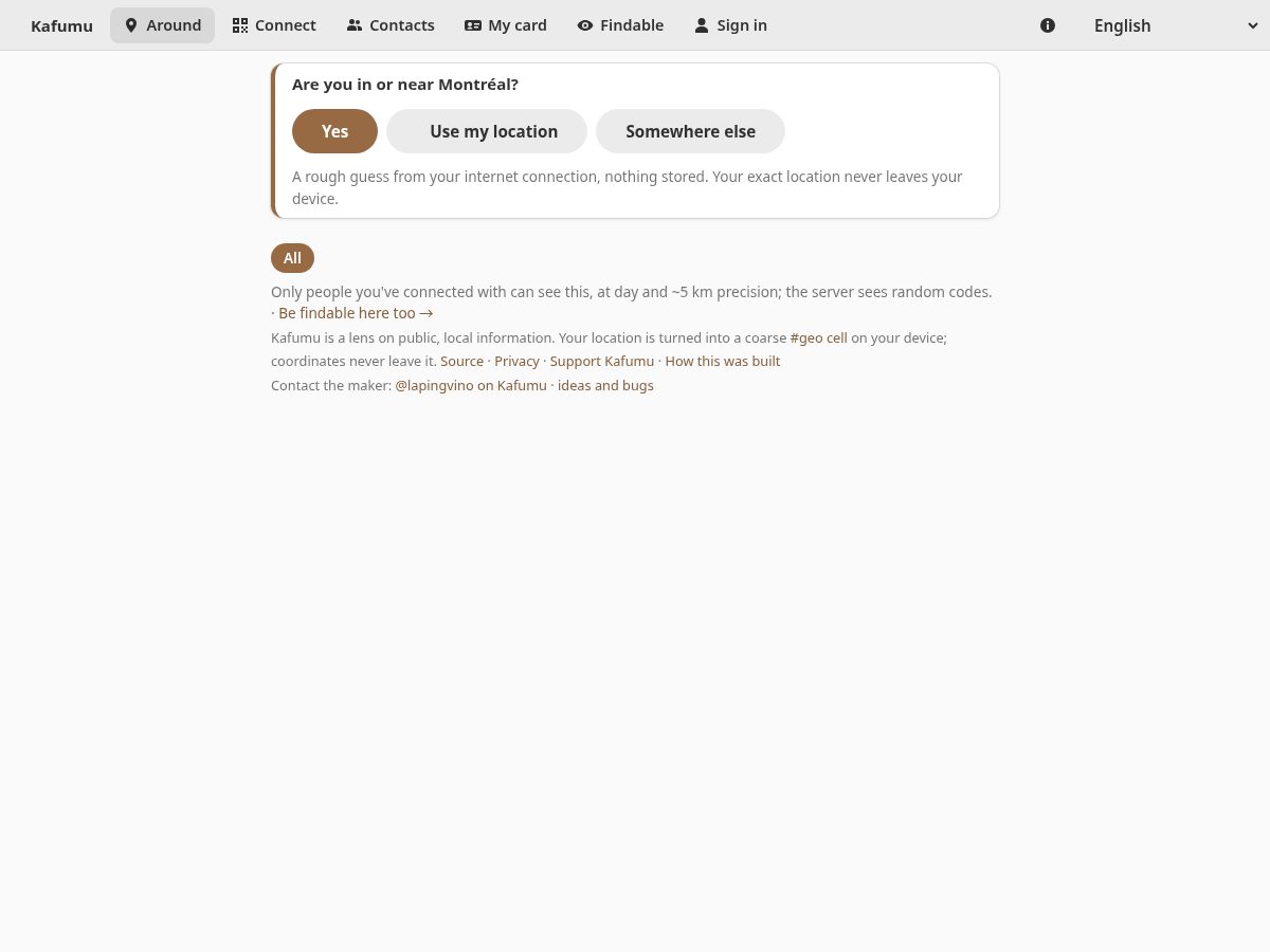 Landing-page snapshot of kafumu.com