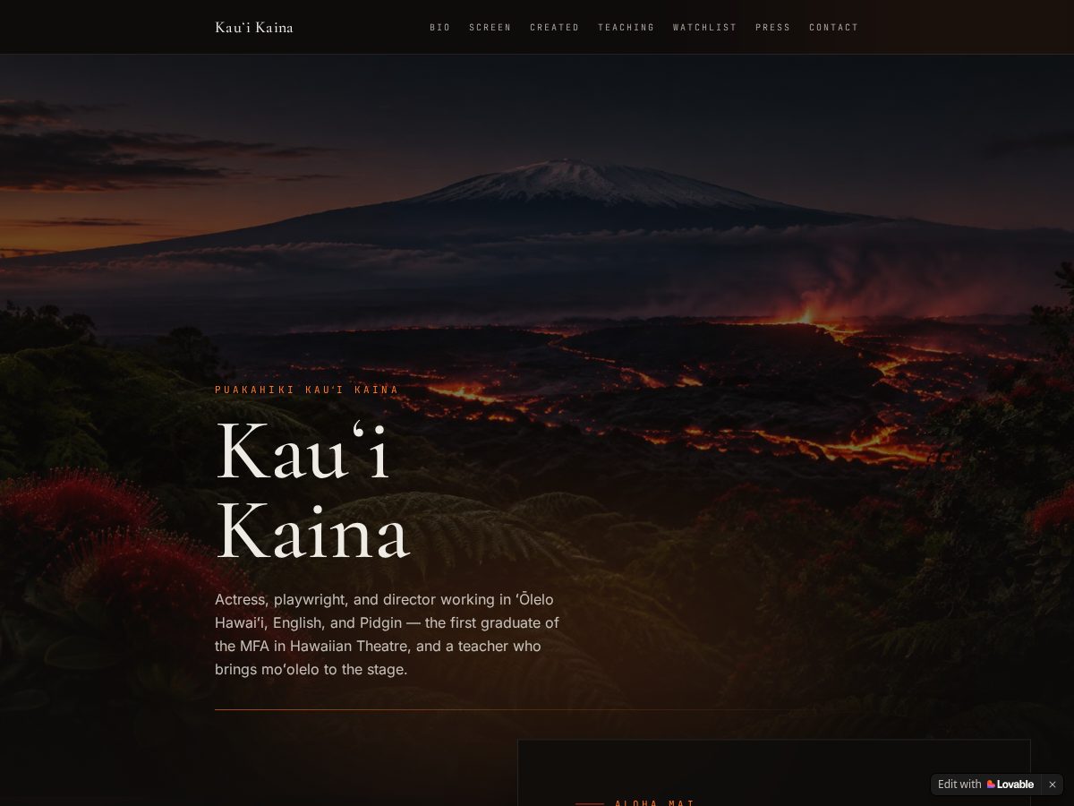 Landing-page snapshot of kauikaina.life