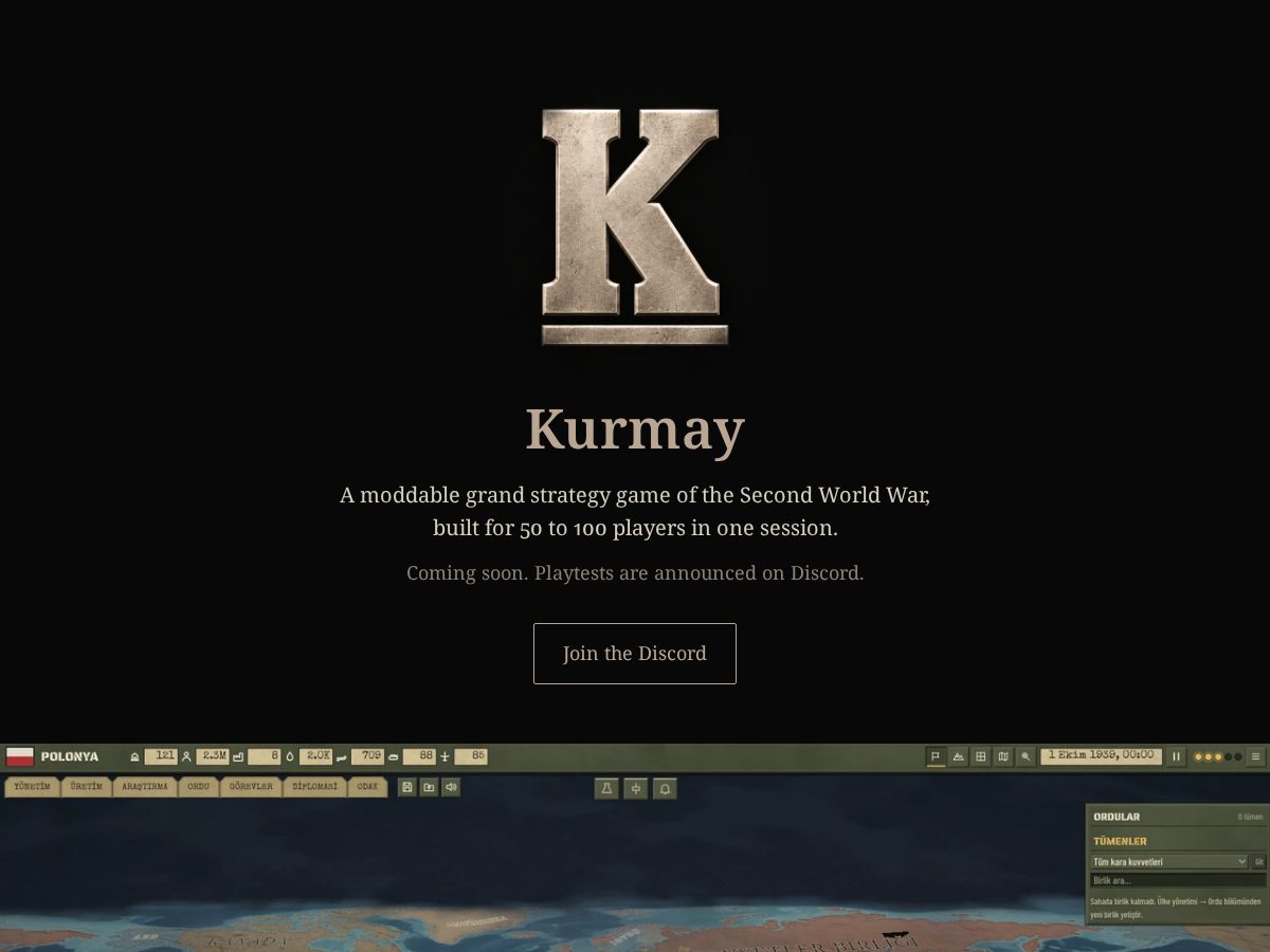 Landing-page snapshot of kurmaygame.com