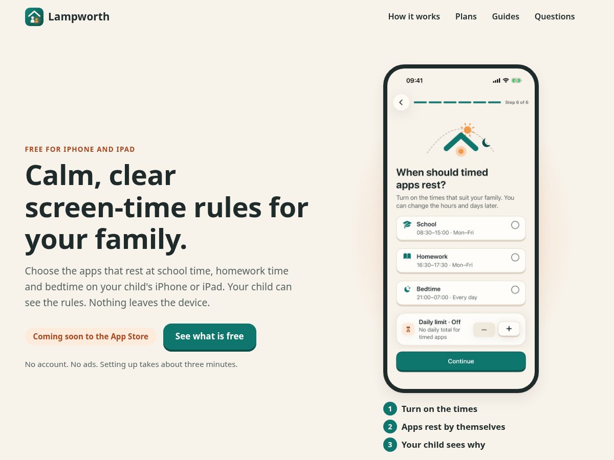 Landing-page snapshot of lampworth.com