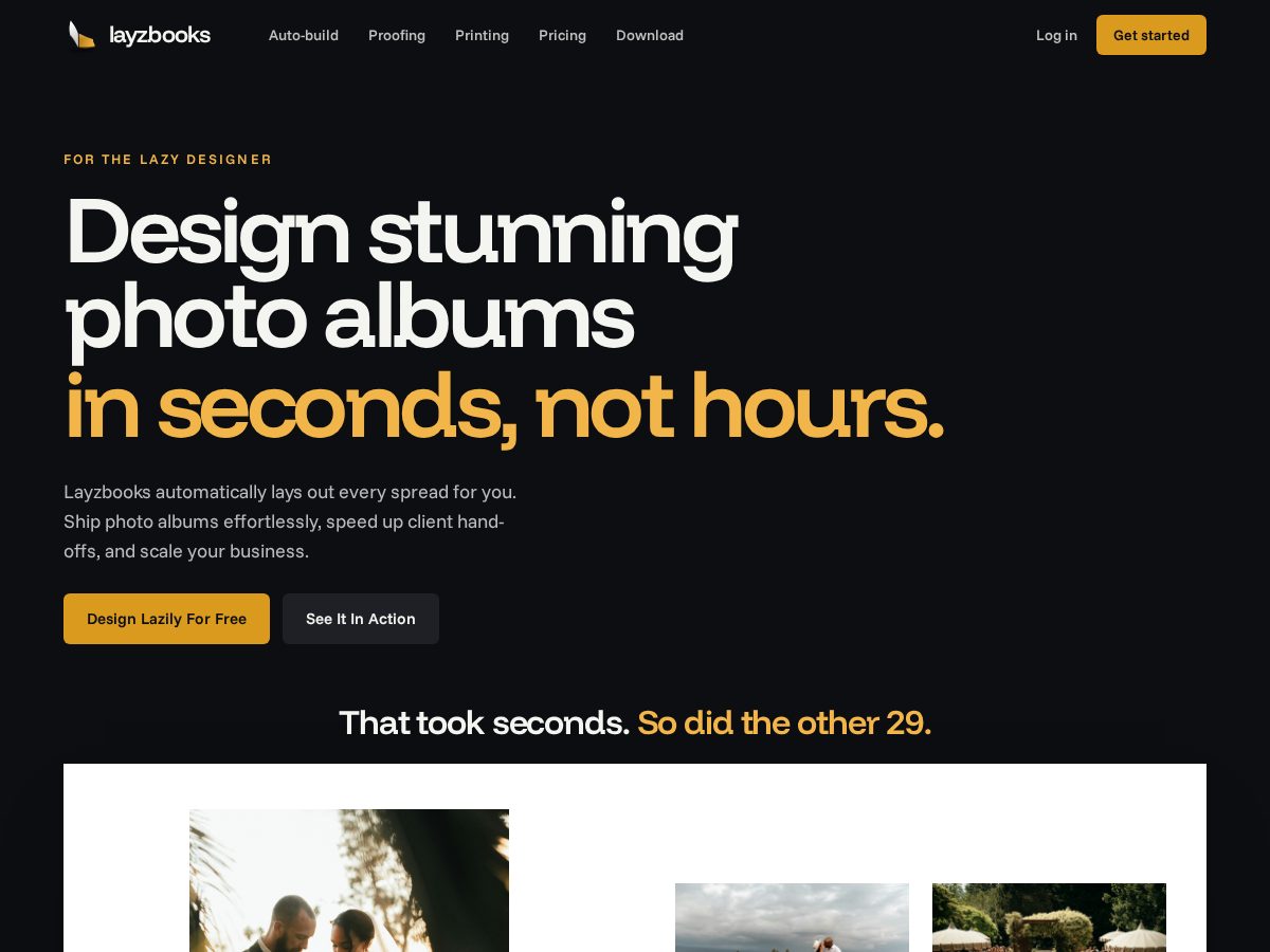 Landing-page snapshot of layzbooks.com