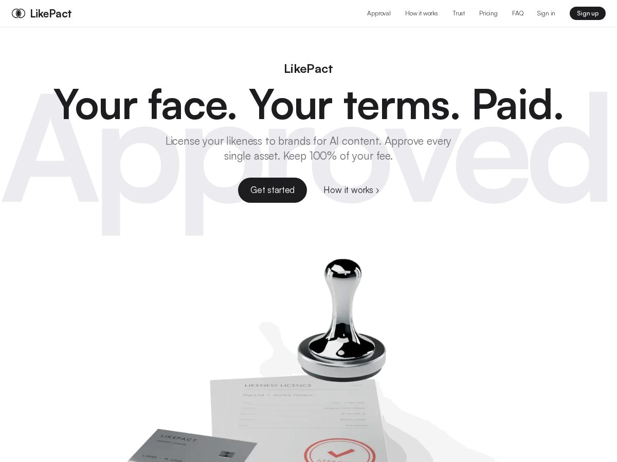 Landing-page snapshot of likepact.com