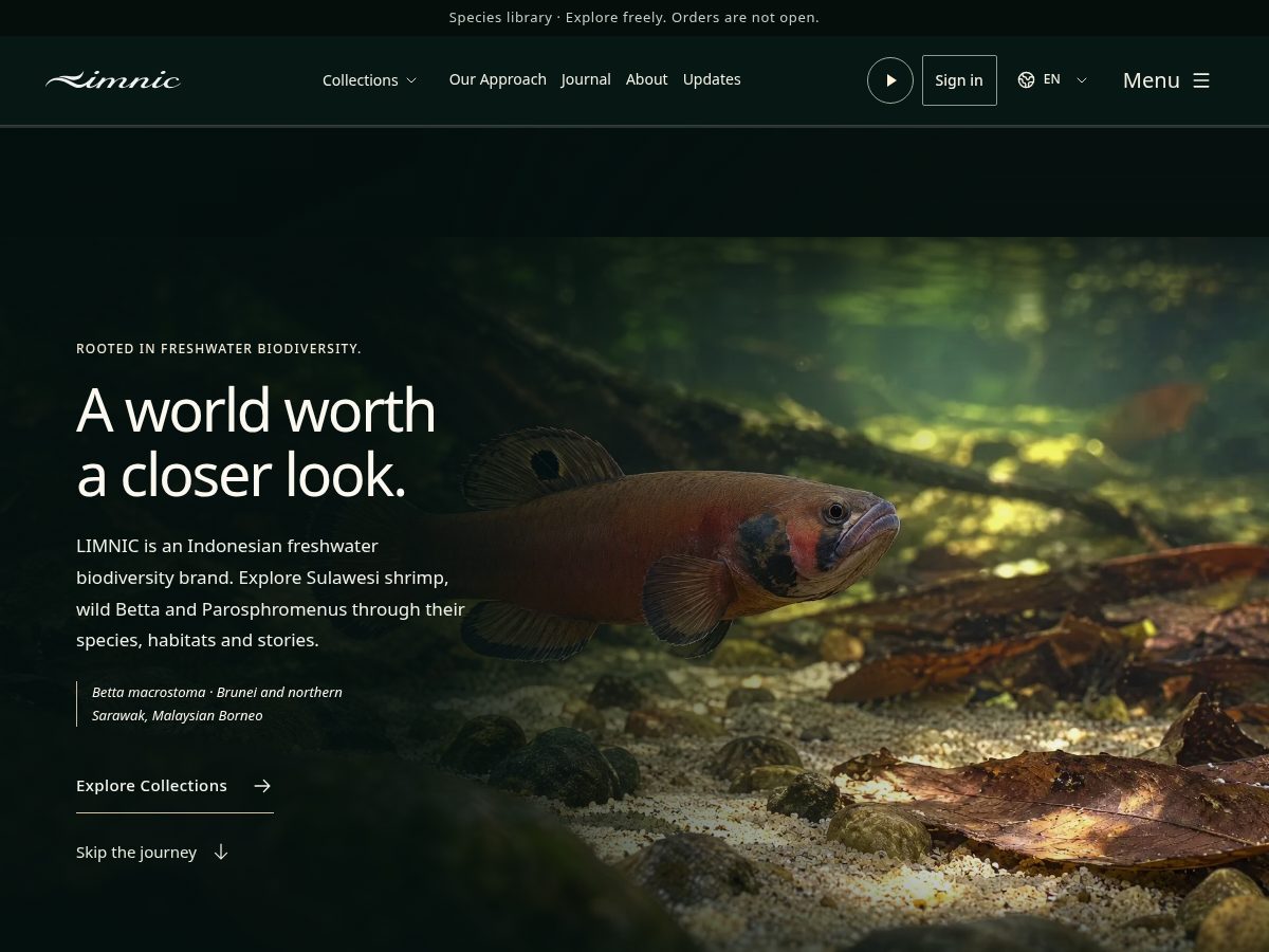 Landing-page snapshot of limnicaqua.com