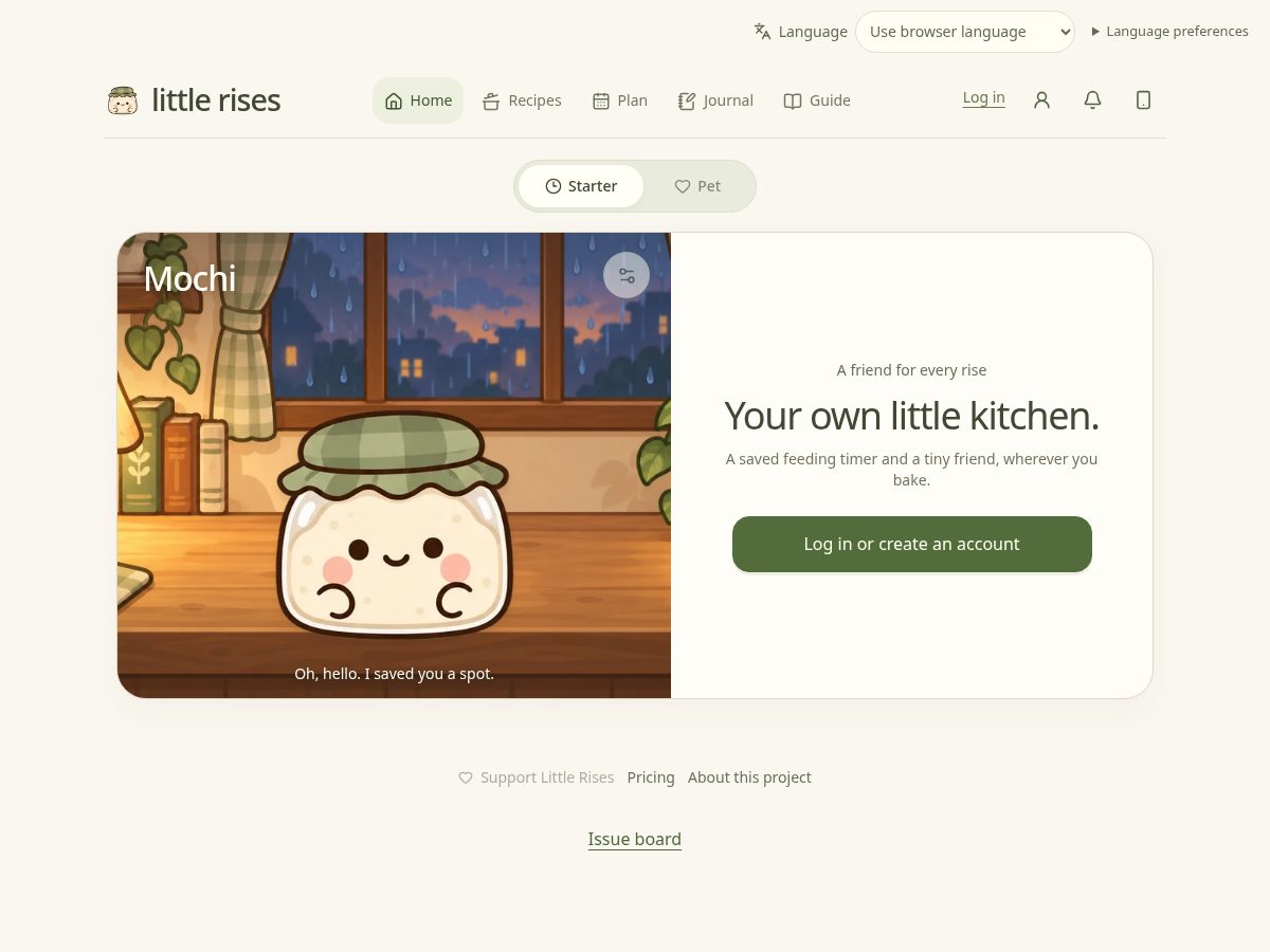 Landing-page snapshot of littlerises.com