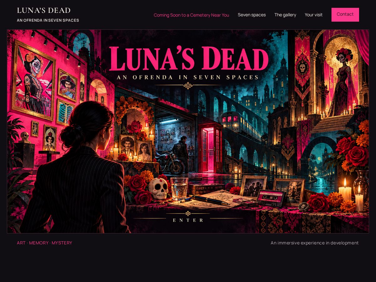 Landing-page snapshot of lunasdead.com