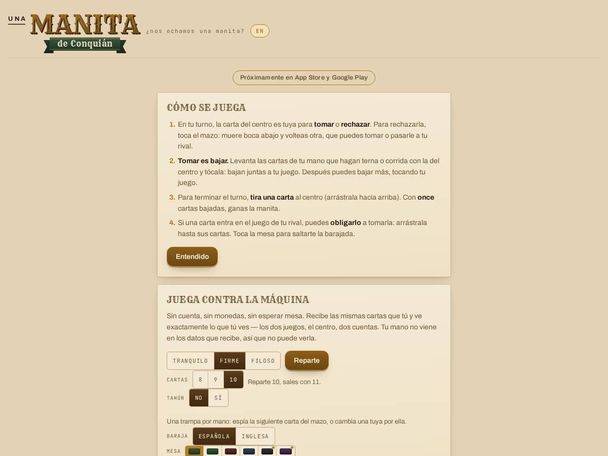 Landing-page snapshot of manitaconquian.com